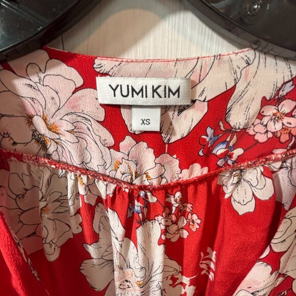 Yumi Kim Soho Mixer Silk Wrap Dress in Sweet Jasmine Red, XS - Picture 3 of 7